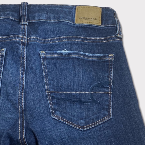 American Eagle | Womens 4 Short | Dark Wash | Super Stretch Skinny Jeans - Picture 9 of 10